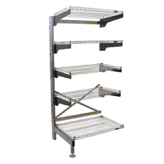 Eagle Q1854VG76A-5 Q-LEVER Cantilever Add-On Shelving Unit 5-tier 55-1/2"W X 23"D X 76"H Overall Size