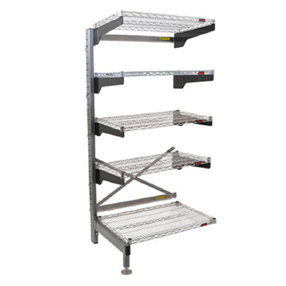 Eagle Q1848VG76A-5 Q-LEVER Cantilever Add-On Shelving Unit 5-tier 49-1/2"W X 23"D X 76"H Overall Size
