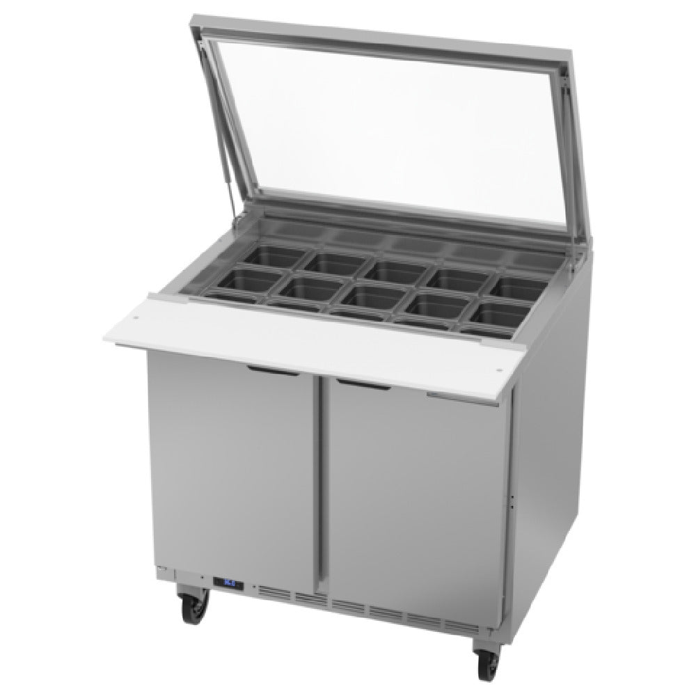 Beverage Air SPE36HC-15M-STL Mega Top Refrigerated Counter With See Thru-lids