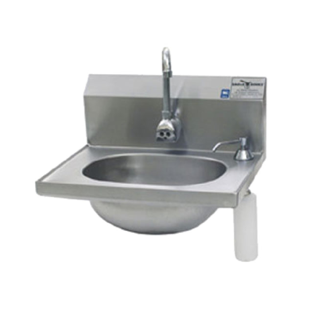 Eagle HSA-10-FE-B-DS-2X Hand Sink Wall Mount 13-1/2" Wide X 9-3/4" Front-to-back X 6-3/4" Deep Bowl