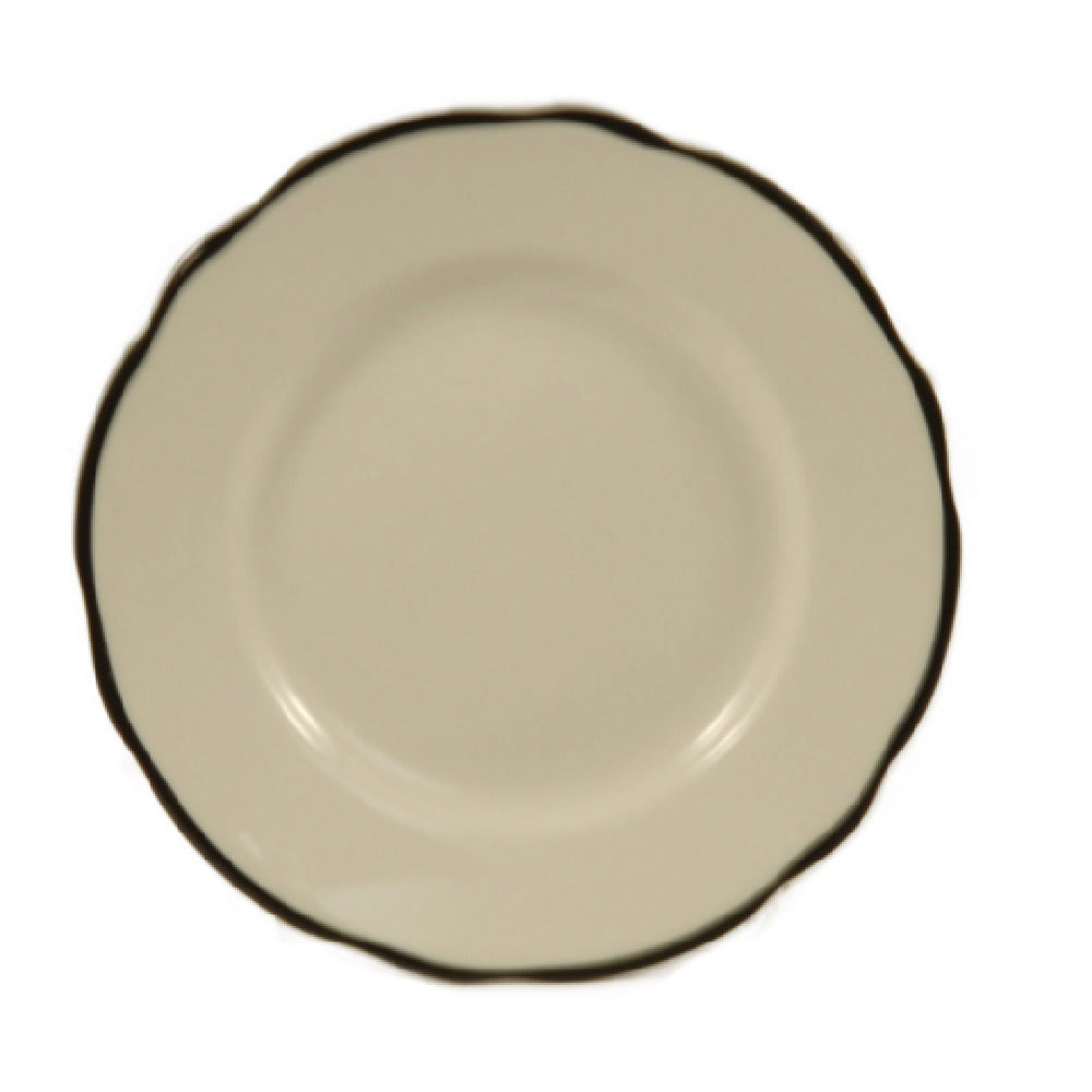 CAC China SC-21B Plate 12" Scallop Shaped Rim American White Stoneware