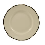 CAC China SC-21B Plate 12" Scallop Shaped Rim American White Stoneware
