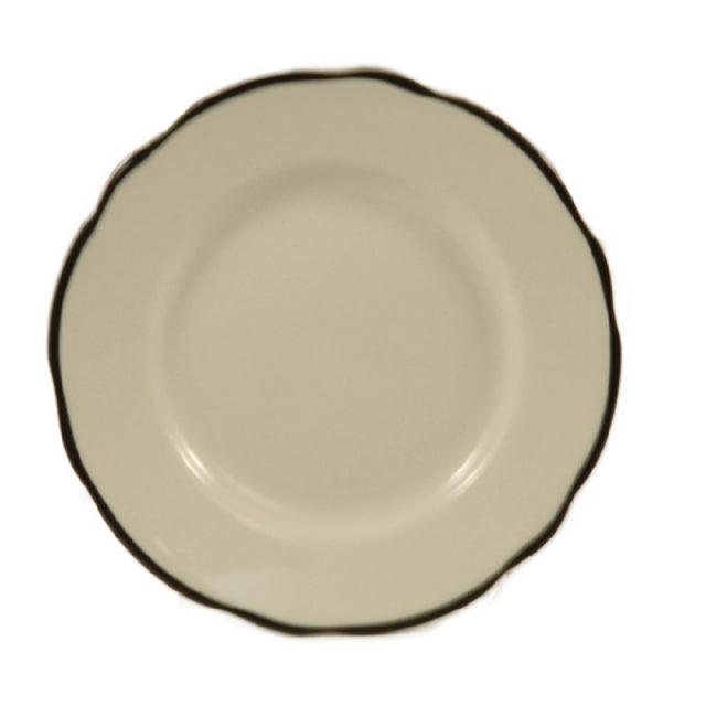 CAC China SC-21B Plate 12" Scallop Shaped Rim American White Stoneware