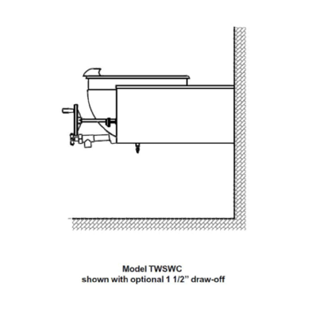 Legion TWSWC-20MV Direct Steam Tilting Wall-Mount Kettle With Mixer 20-gallon