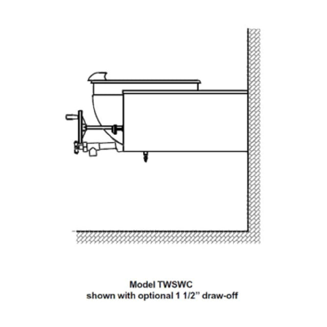 Legion TWSWC-20MV Direct Steam Tilting Wall-Mount Kettle With Mixer 20-gallon