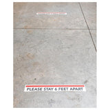 Hubert 92829 - Floor Decal, "please Stay 6 Feet Apart", 24"L X 3"H