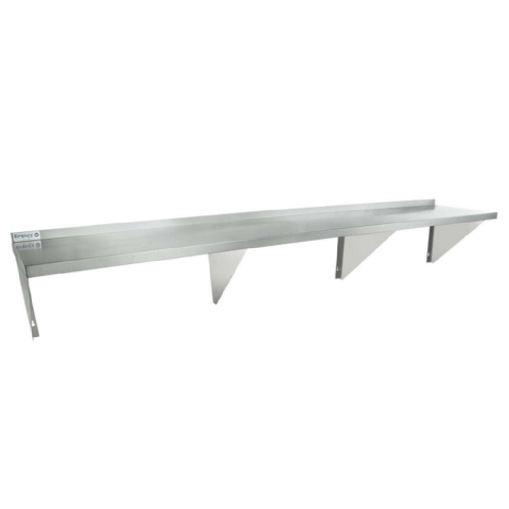 Empura 1896WS16G - Wall Mount Storage Shelf, 96"W X 18"D X 15.75"H, Heavy-duty 16 Gauge 430 Stainless Steel Shelf And Brackets