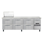Continental Refrigerator RA93N12M-D Refrigerated Base Sandwich Unit 93"W 300 Series Stainless Steel (Mighty) Top With (12) 1/6 Size X 4" Deep Pans