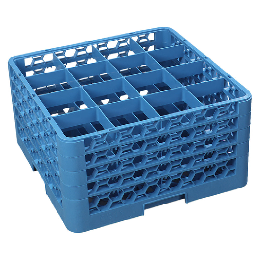 Carlisle RG16-414 Carlisle OptiClean™ Dishwasher Glass Rack 16 Compartments (4-7/16" X 4-7/16") With (4) Extenders