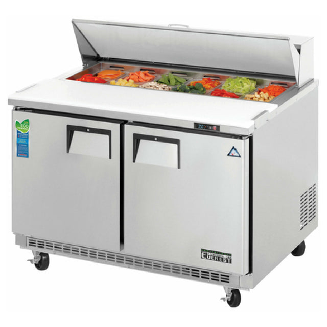 Everest Refrigeration EPBNR2 Sandwich Prep Table Two-section 47-1/2"W