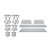 FOH BST012MUM28_ Buffet Essentials Twist Smoke Glass On Matte Black Includes Two BRI005BKI28 Twist Risers Set Of 3 Matte Black