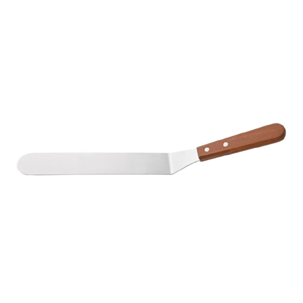 CAC China TNRW-9SP Spatula 8-1/2"L Stainless Steel With Wood Handle Offset