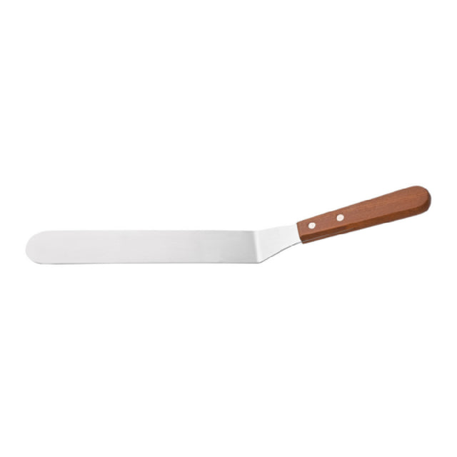 CAC China TNRW-9SP Spatula 8-1/2"L Stainless Steel With Wood Handle Offset