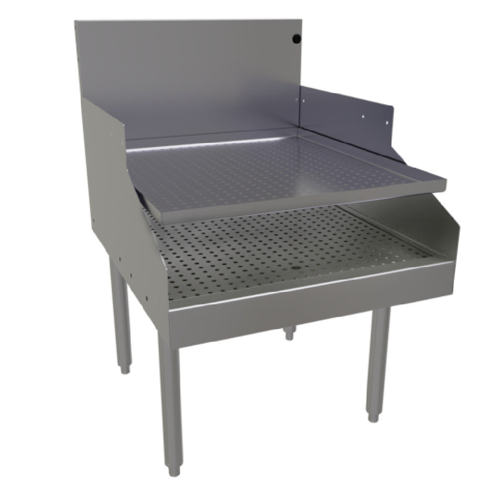 Glastender RDBA-24D Recessed Drainboard Free Standing 24"W X 29"D (depth To Match 19" Deep Units With Double Speed Rail)