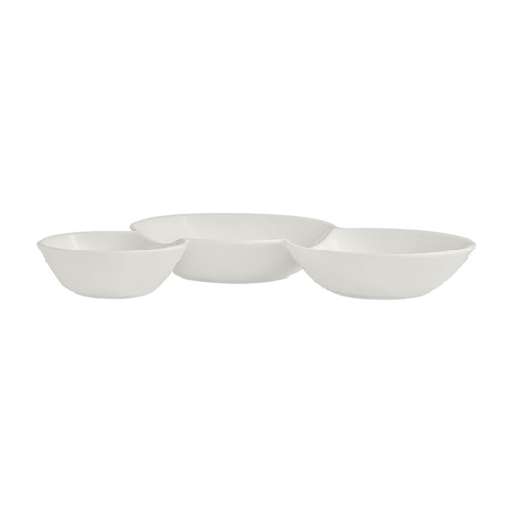 Steelite 51109ST3265 3 Compartments Gourmet Sauce Dish 7.0 Oz. 7.125" X 1.0"