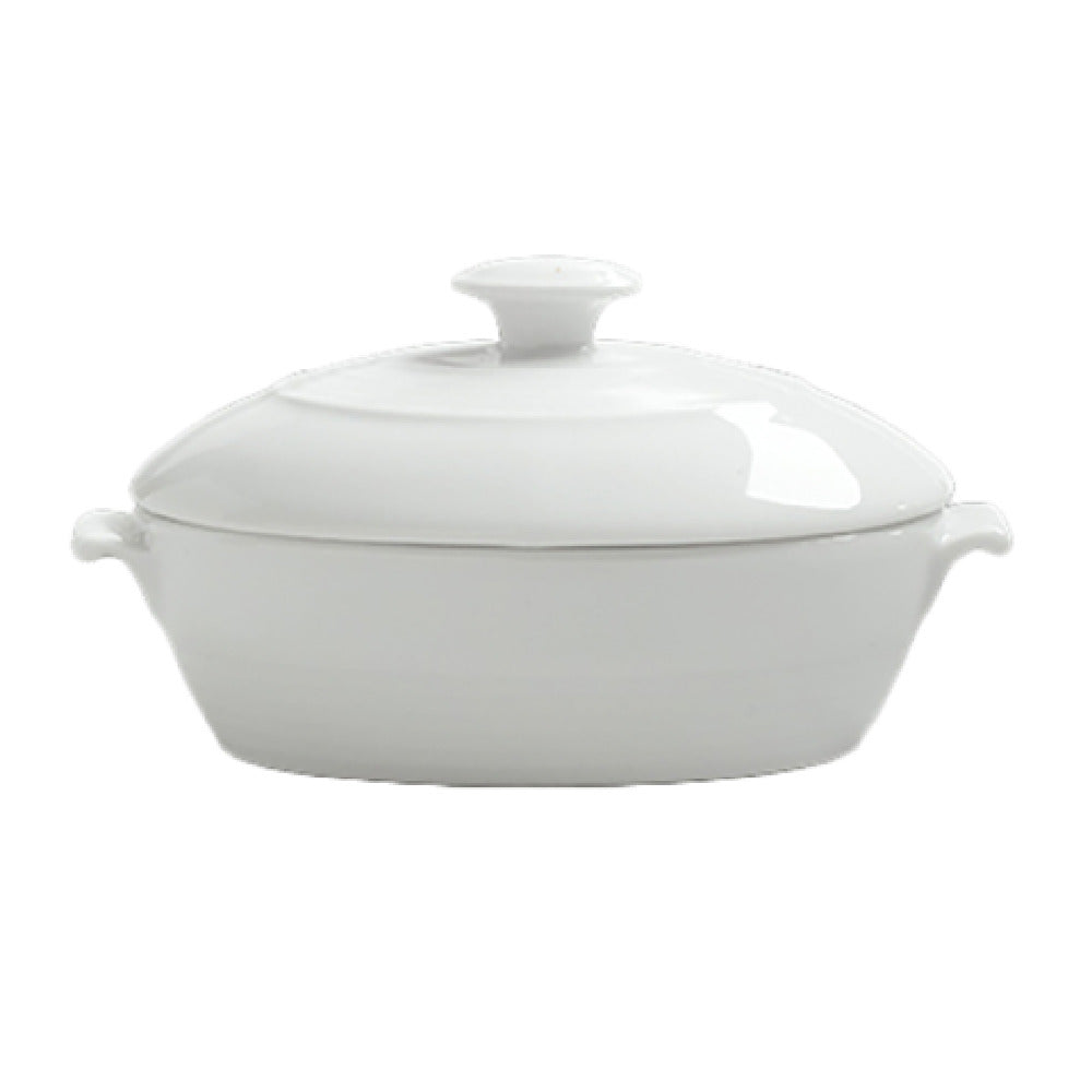 Steelite 6300P036 Large Oval Bowl W/Lid 7.5 Oz 6.875" X 3.625" X 3.5"