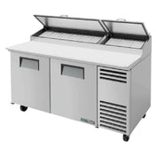 True Refrigeration TPP-AT-67-HC Pizza Prep 33 41°F Pan Rail Stainless Steel Cover