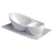 Steelite 6302P297 Double Bowl (1) 2 Oz. & (1) 4 Oz. Compartment 7-1/2"