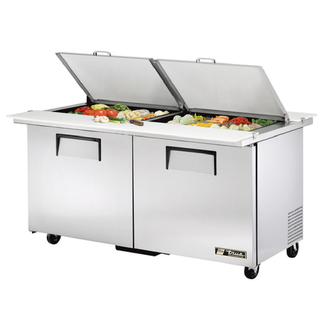 True Refrigeration TSSU-60-24M-B-DS-ST-HC Dual Side Mega Top Sandwich/Salad Unit