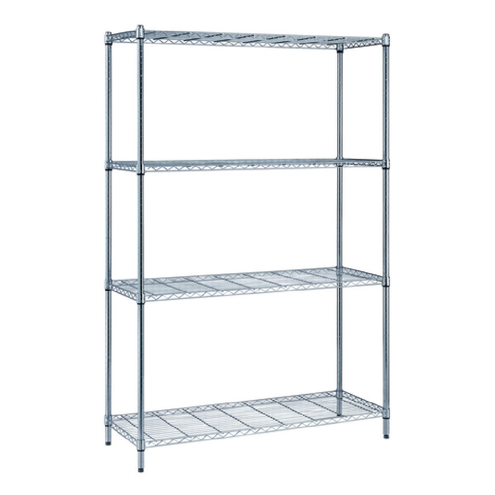 Quantum RWR72-2436LD_BLACK - Convenient Shelving Unit Pack, 4-tier, 36"W X 24"D X 72"H
