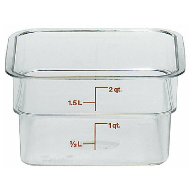 Cambro 2SFSCW135 CamSquare® Food Container 2 Qt. 7-1/4"L X 7-1/4"W X 3-7/8"H