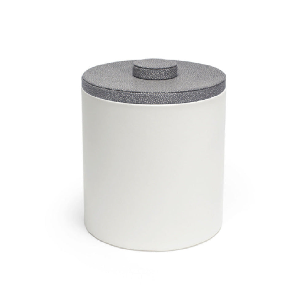 FOH RIB055WHL21 3.5qt Round London Ice Bucket White With Belize Smoke Lid Includes One RIB017WHL21-BTM 3.5qt Round London Ice Bucket Base White