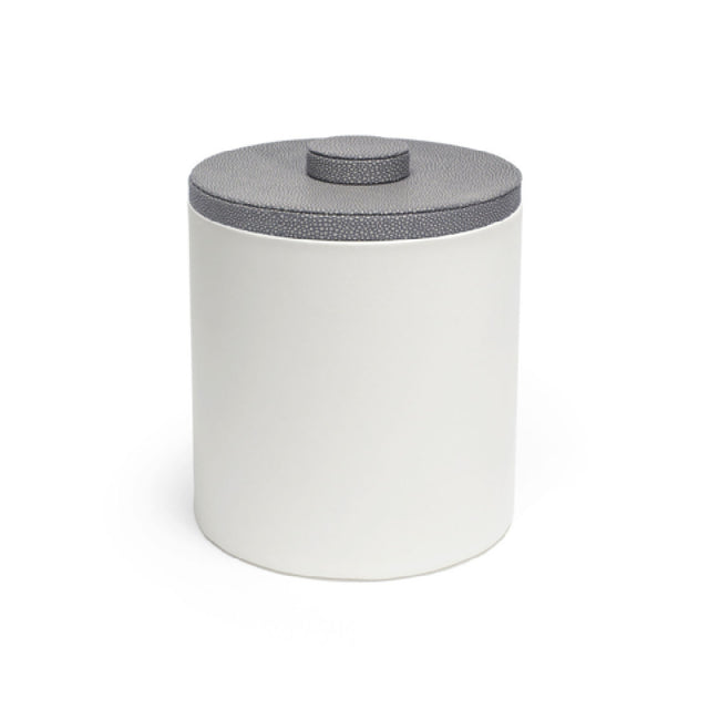 FOH RIB055WHL21 3.5qt Round London Ice Bucket White With Belize Smoke Lid Includes One RIB017WHL21-BTM 3.5qt Round London Ice Bucket Base White