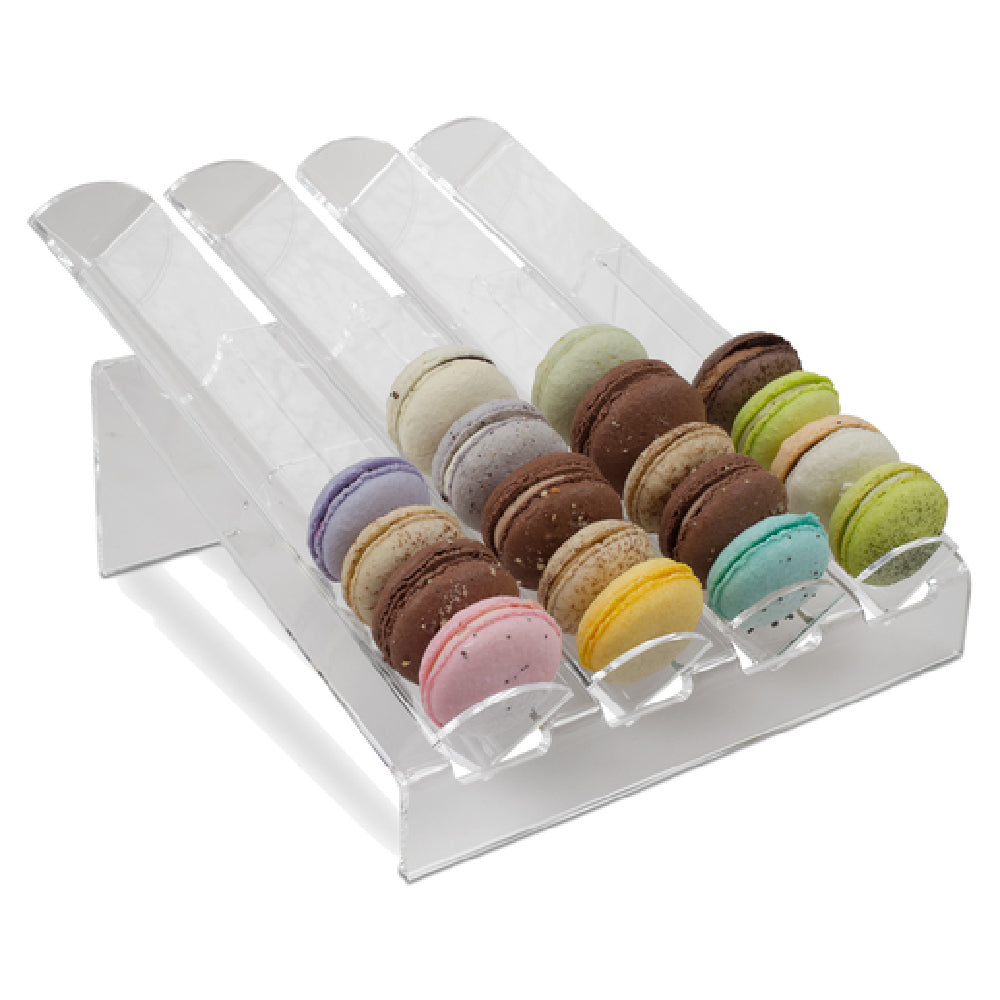 JB Prince R980 Macaron Cookie Display 13"L X 10-3/4"W X 5-3/4"H (4) Troughs