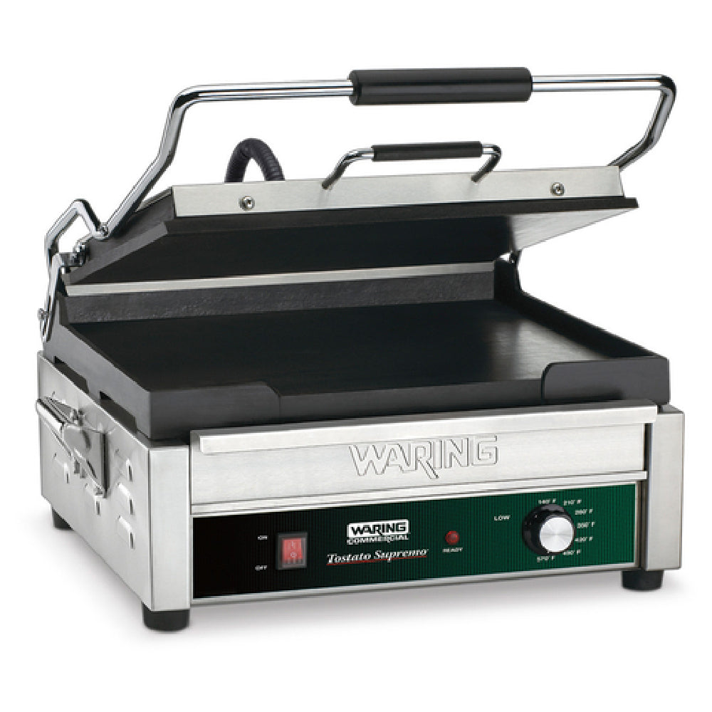 Waring WFG275K - (International) Tostato Supremo® Panini Grill, Full Size, 14"x14" Flat Cast Iron Cooking Surface
