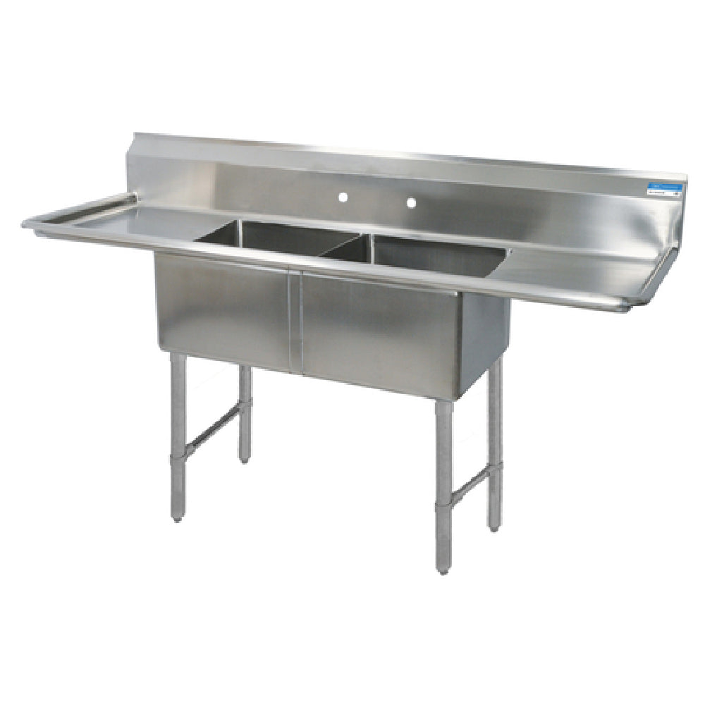 BK Resources BKS-2-24-14-24TS Sink Two Compartment 96"W X 29-13/16"D X 43-3/4"H Overall Size
