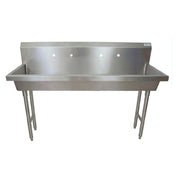 BK Resources MSHS-60F2 Two Station Handwash Sink Freestanding (2) Sets Of 8" OC Splash Mount Faucet Holes