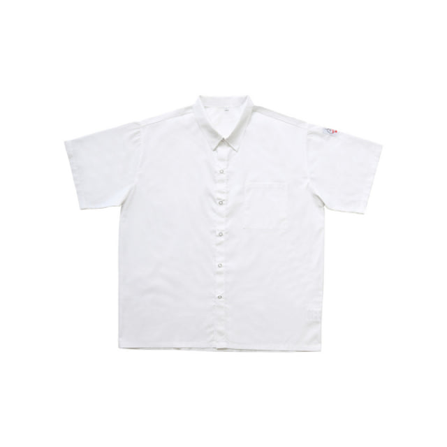 CAC China APST-9WS Chef's Pride Shirt Snap Button White
