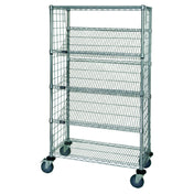 Quantum WRCSL5-63-1836EP Slanted Shelf Enclosure Cart 36"W X 18"D X 69"H 1200 Lbs. Load Capacity