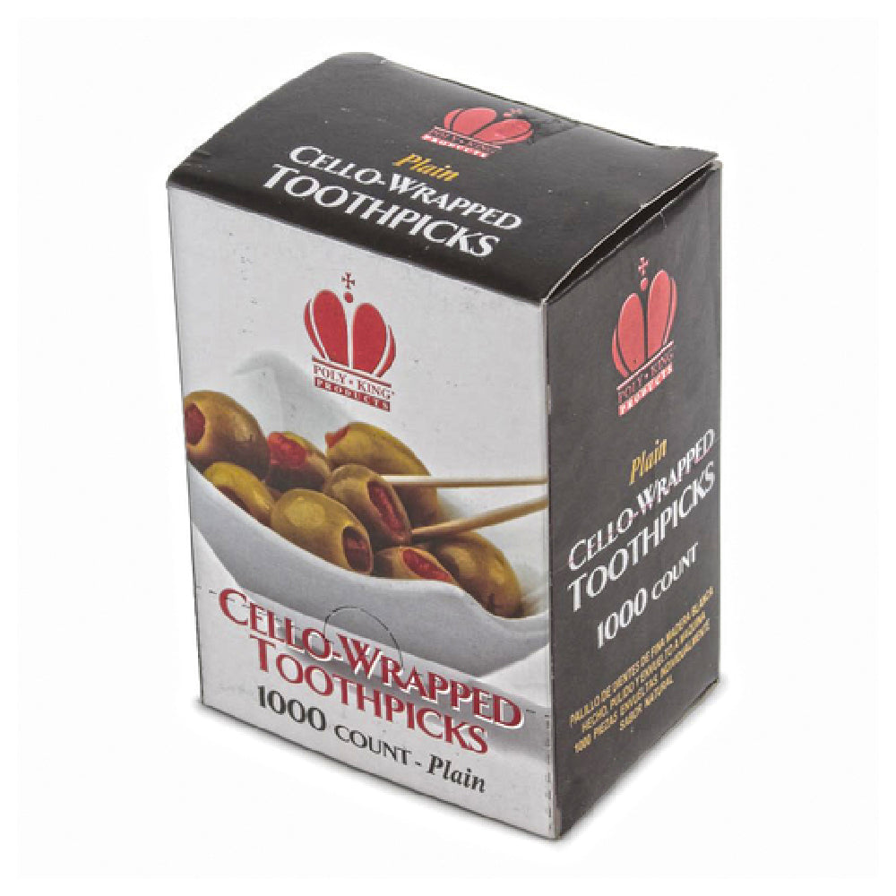 Royal RPWTP - Toothpick, Plain Wrapped, Wood (priced Per Case, 12 Boxes Per Case, 1000 Toothpicks Per Box)