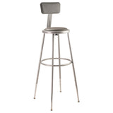 National Public Seating 6430HB NPS® Heavy Duty Steel Stool With Backrest 32"-39"