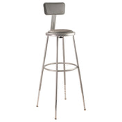 National Public Seating 6430HB NPS® Heavy Duty Steel Stool With Backrest 32"-39"