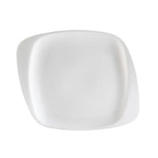 CAC China WH-9 White Pearl Plate 9-1/2"L X 8-1/2"W X 5/8"H Square