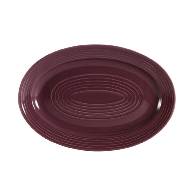 CAC China TG-12-PLM Tango Platter 10-5/8"L X 7-3/4"W X 1-1/8"H Oval