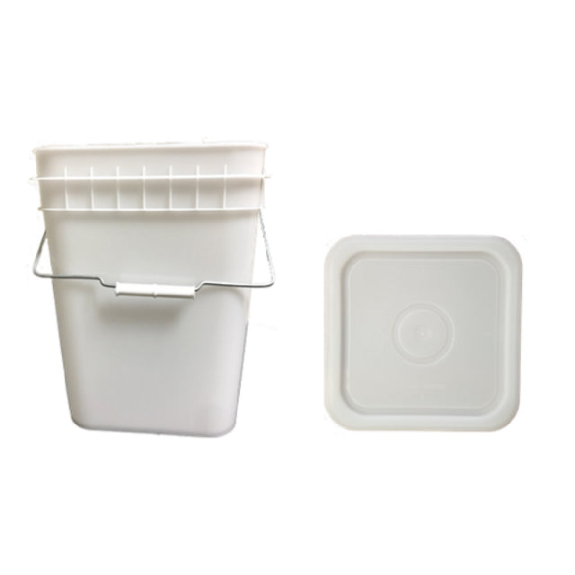 Buccaneer Container Corp 2006512110 (Buccaneer) Square Bucket With White Lid Transparent (4) Gallon (custom Printed) (6 Each Per Case)