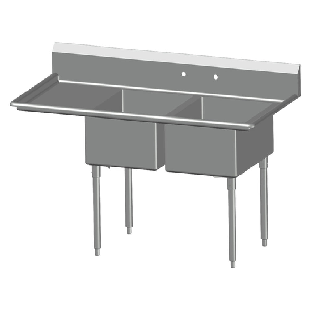 SPG 2N1824-LD18 - Universal Stainless Sink, Two Compartment, 18" Left-hand Drainboard