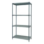 Quantum WR86-2124WPM Wire Plastic Mat Shelving Unit Stationary 4-tier