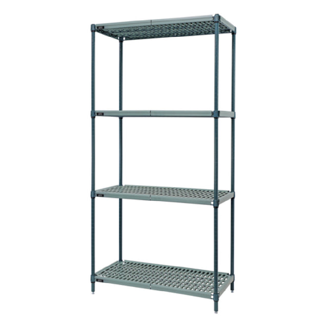 Quantum WR86-2124WPM Wire Plastic Mat Shelving Unit Stationary 4-tier
