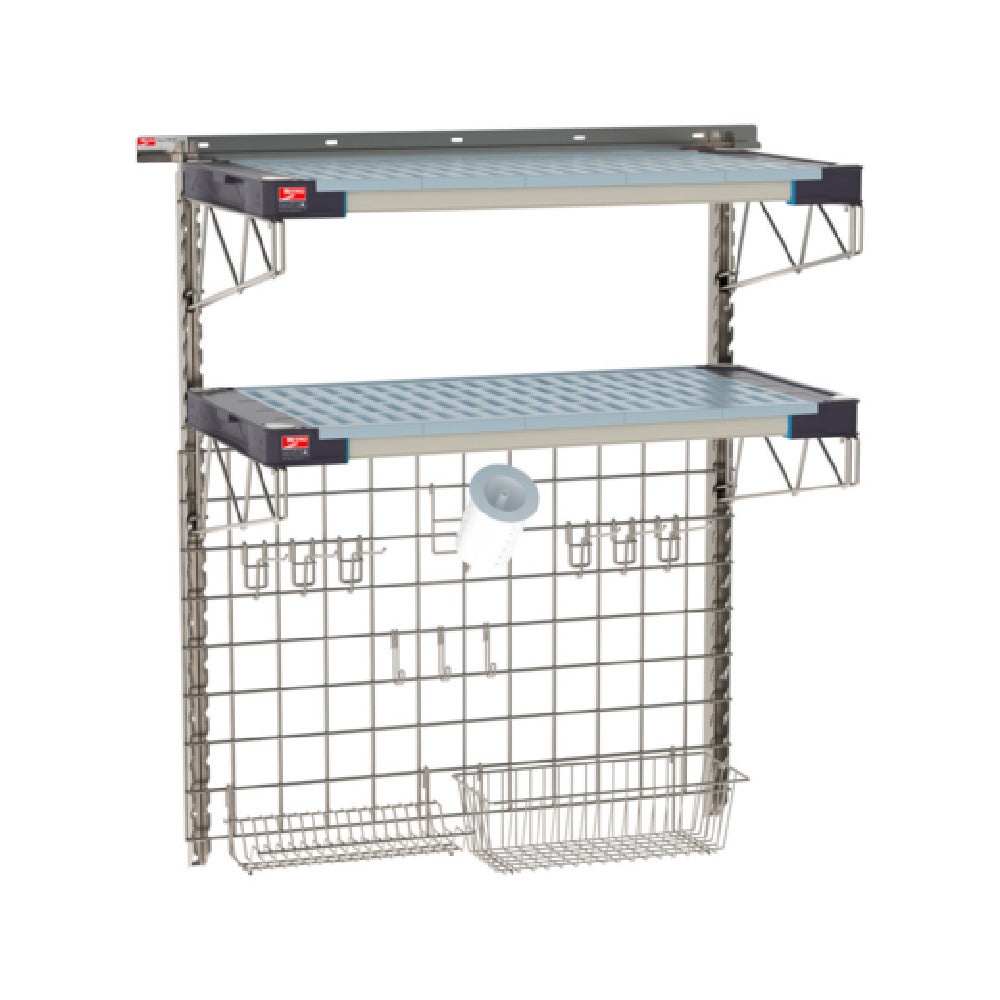 Metro SW-1836S4-45-SINK - SmartWall Life Complete Kit For Sinks, Two-shelf, Type 304 Stainless Steel Components: Wall Track