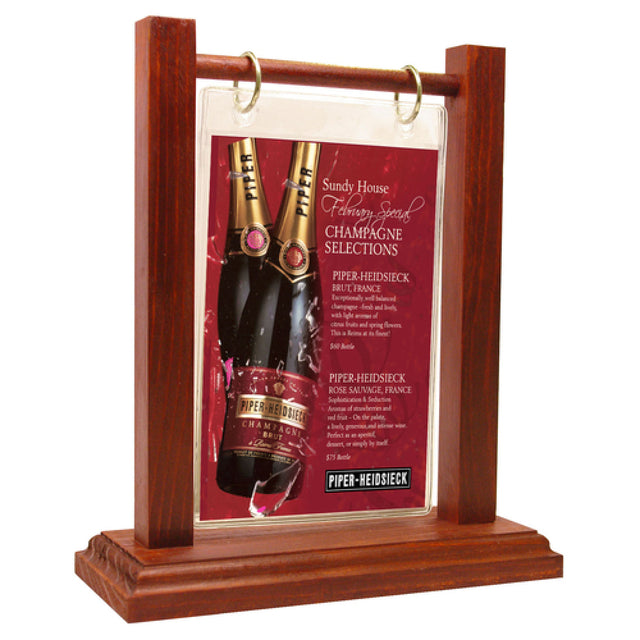 Menu Solutions WFTCT-A Table Tent Holds 4" X 6" Insert Flip Top With Nickel Rings