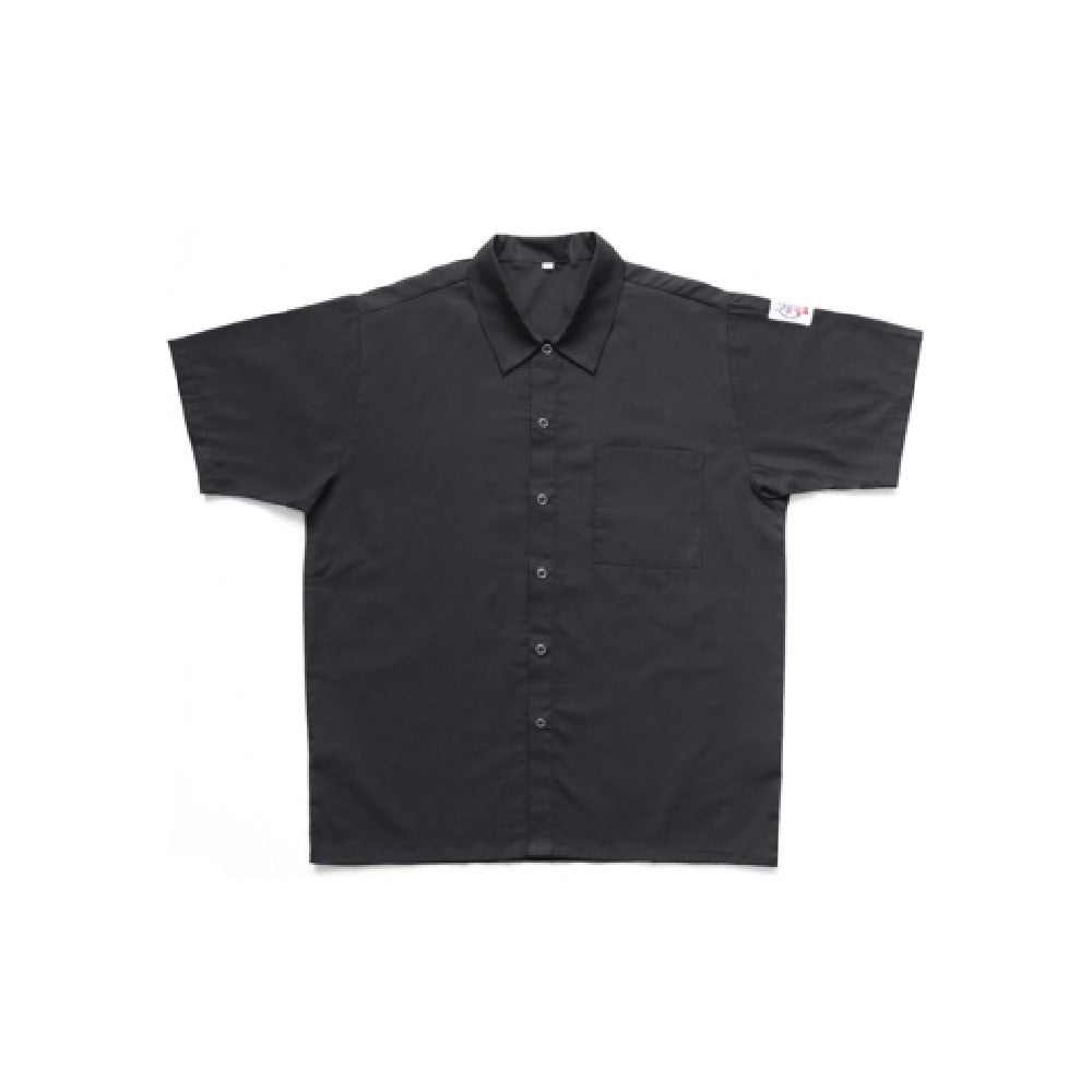CAC China APST-8KM Chef's Pride Shirt Snap Button Black