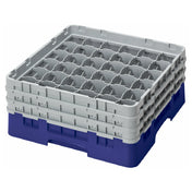 Cambro 36S638186 Camrack® Glass Rack With (3) Soft Gray Extenders Full Size