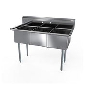 NBR Equipment 3SG-242414 Economy Sink Three-compartment 77"W X 29-1/2"D X 43-3/4"H Overall Size