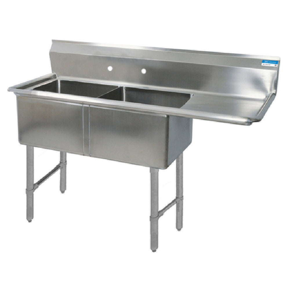 BK Resources BKS-2-1620-12-18RS Sink Two Compartment 52-1/2"W X 25-13/16"D X 43-3/4"H Overall Size
