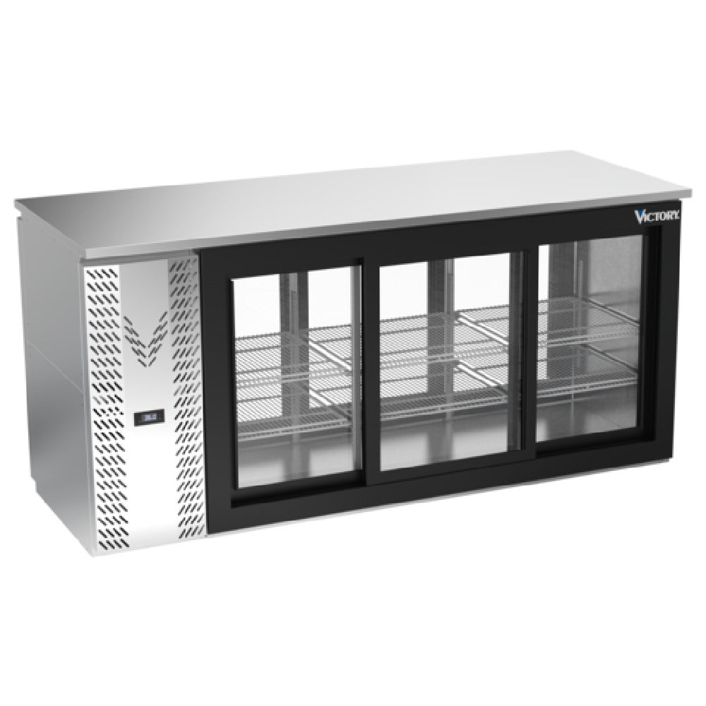Victory VBBN72HC-GS-PT-S - Pass-Thru Back Bar Refrigerator, Three-section, 72"W X 27-7/8”D X 34"H