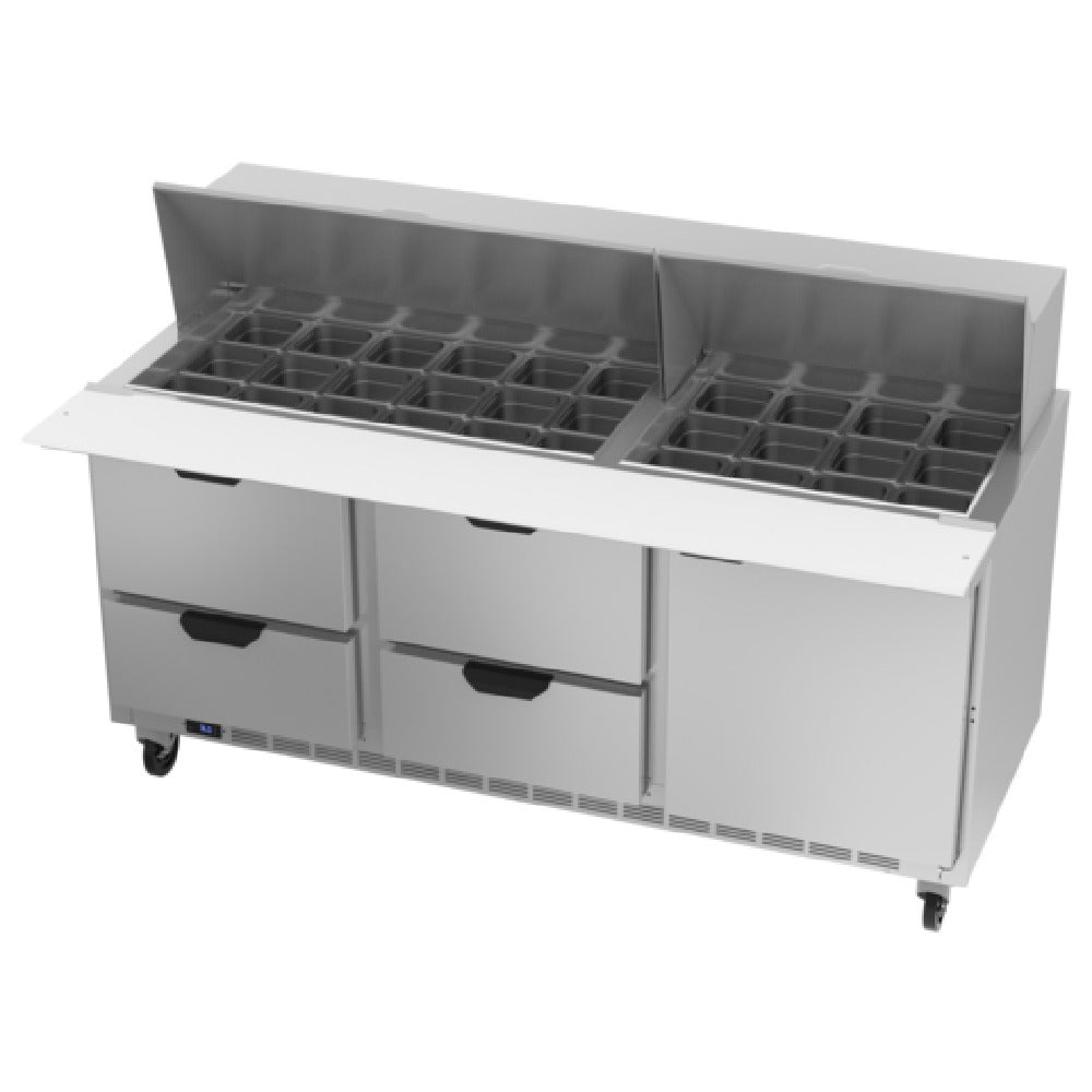 Beverage Air SPED72HC-30M-4 Mega Top Refrigerated Counter Three-section 72"W